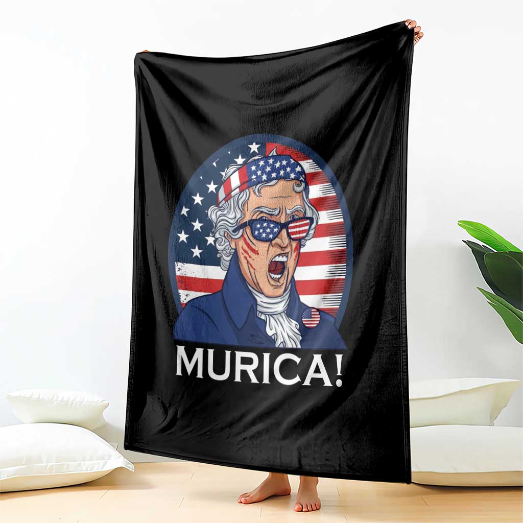 Funny Murica Thomas Jefferson Throw Blanket Founding Father Gift
