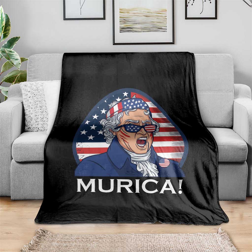 Funny Murica Thomas Jefferson Throw Blanket Founding Father Gift