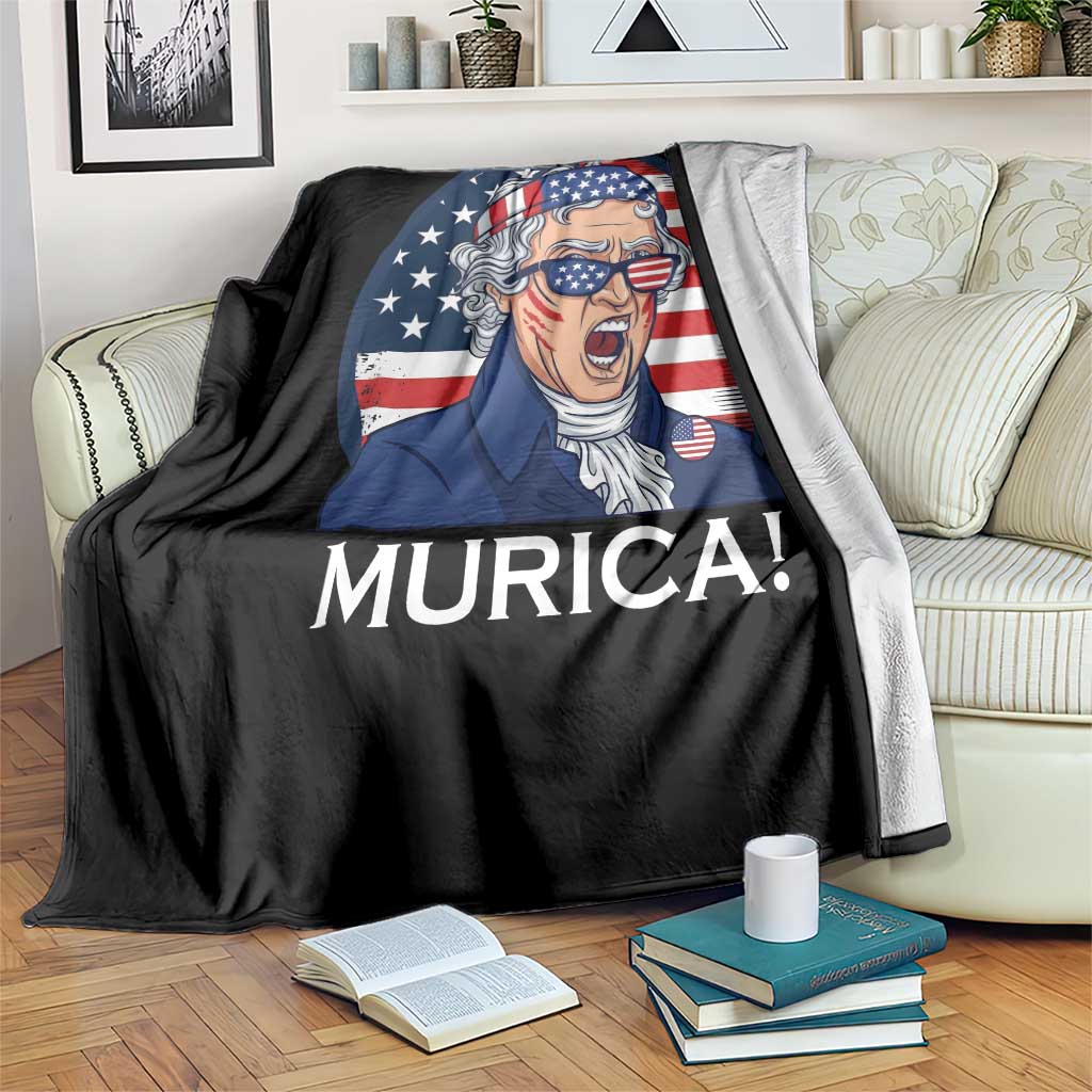 Funny Murica Thomas Jefferson Throw Blanket Founding Father Gift
