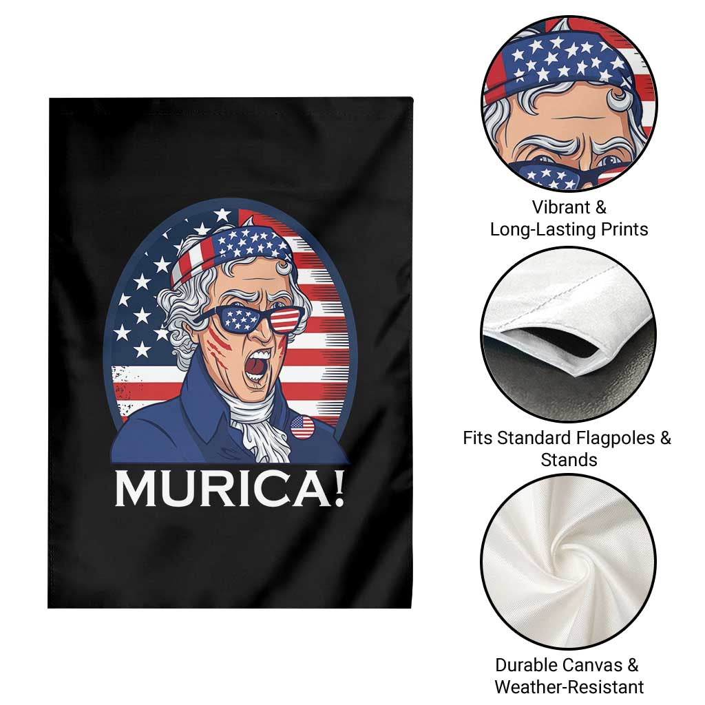 Funny Murica Thomas Jefferson Garden Flag Founding Father Gift