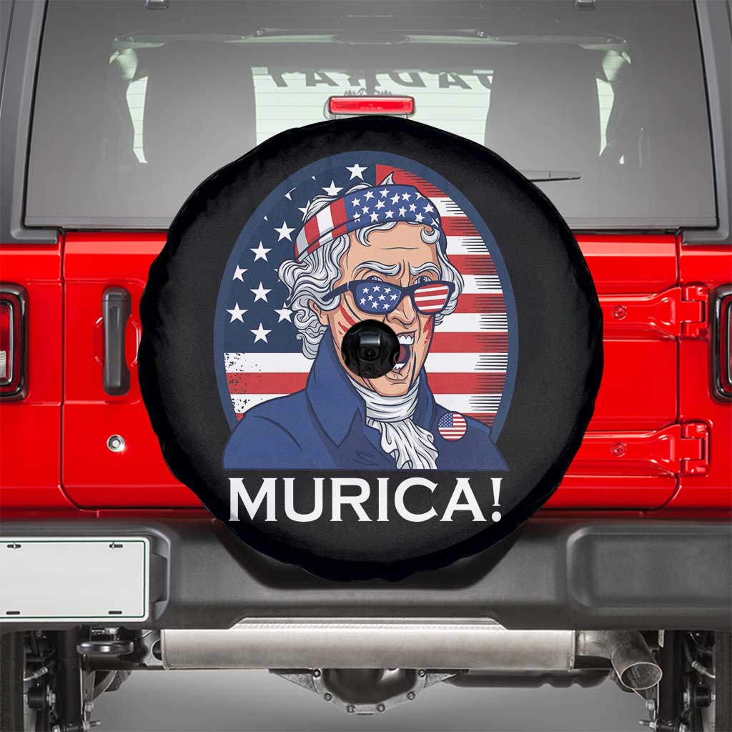 Funny Murica Thomas Jefferson Spare Tire Cover Founding Father Gift