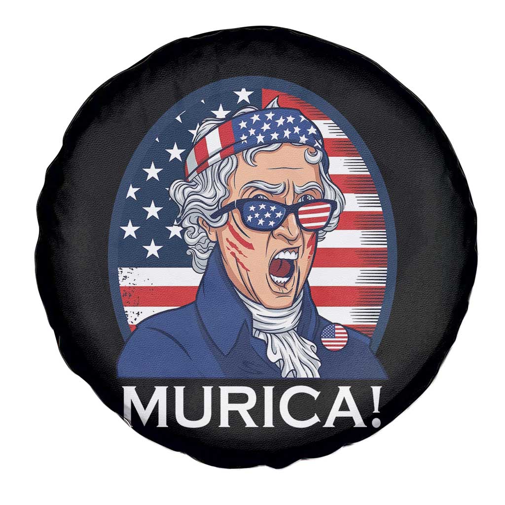 Funny Murica Thomas Jefferson Spare Tire Cover Founding Father Gift