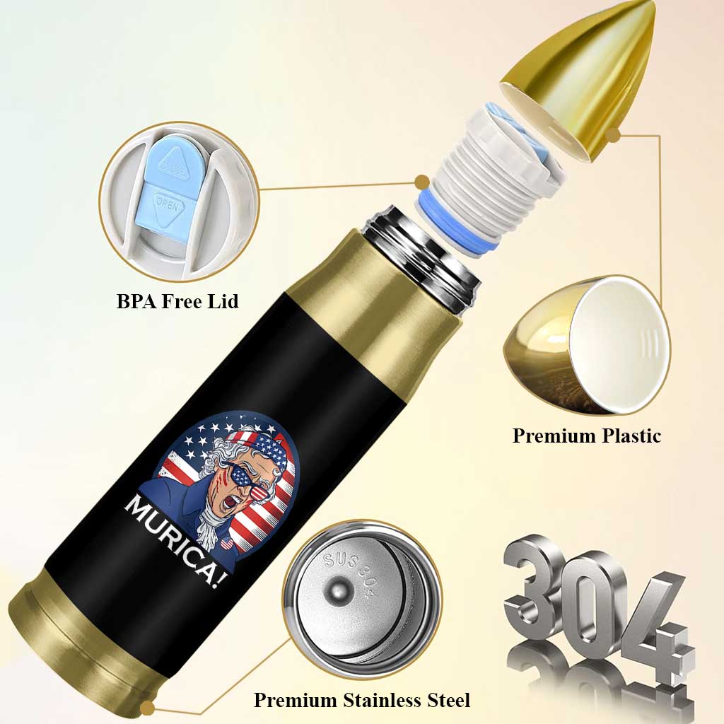 Funny Murica Thomas Jefferson Bullet Tumbler Founding Father Gift
