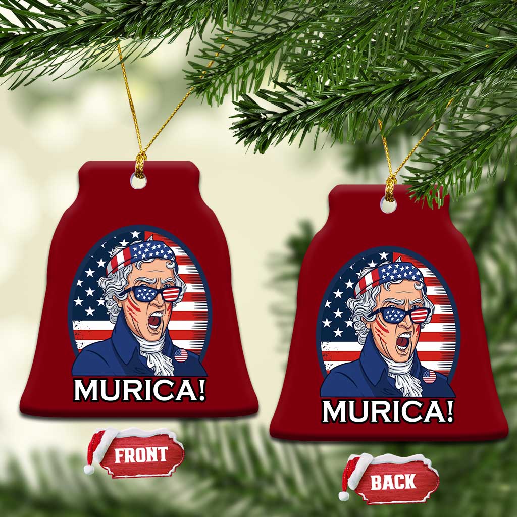 Funny Murica Thomas Jefferson Ceramic Ornament Founding Father Gift