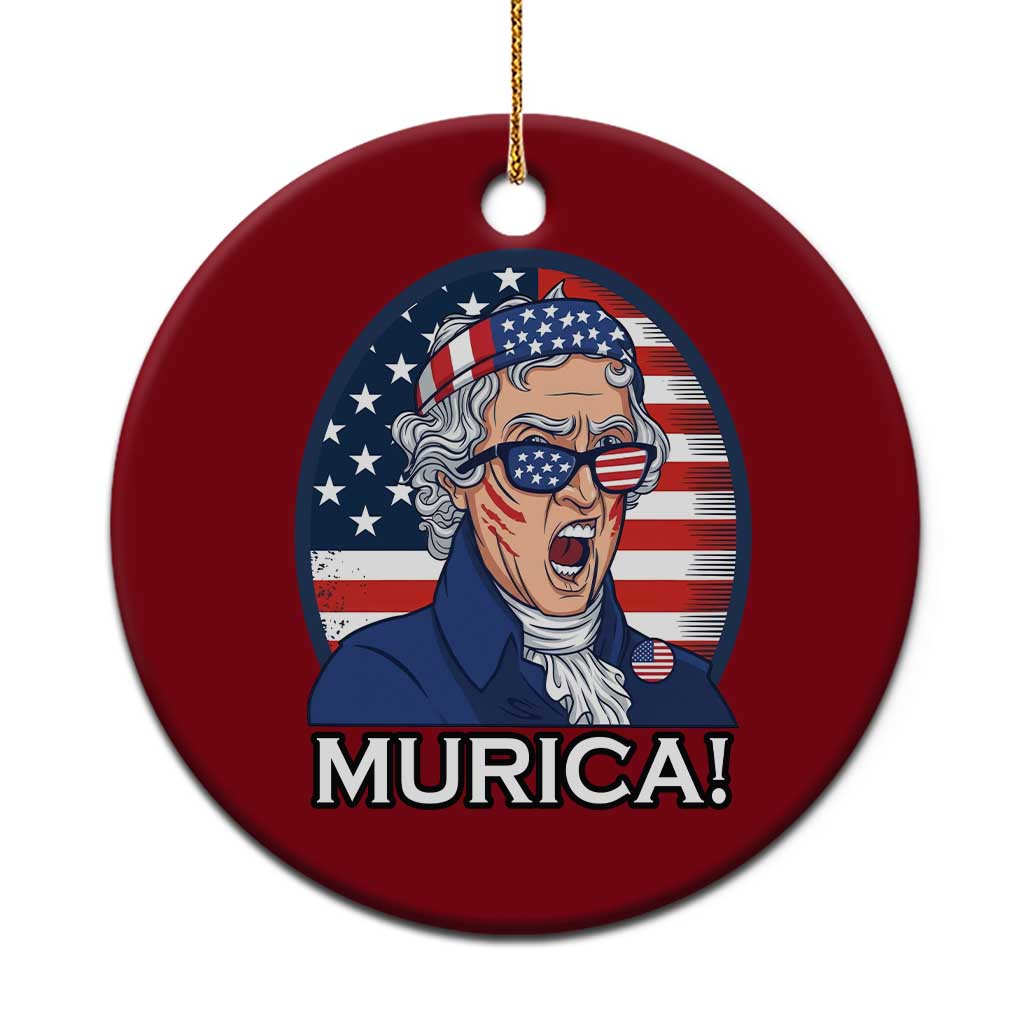 Funny Murica Thomas Jefferson Ceramic Ornament Founding Father Gift