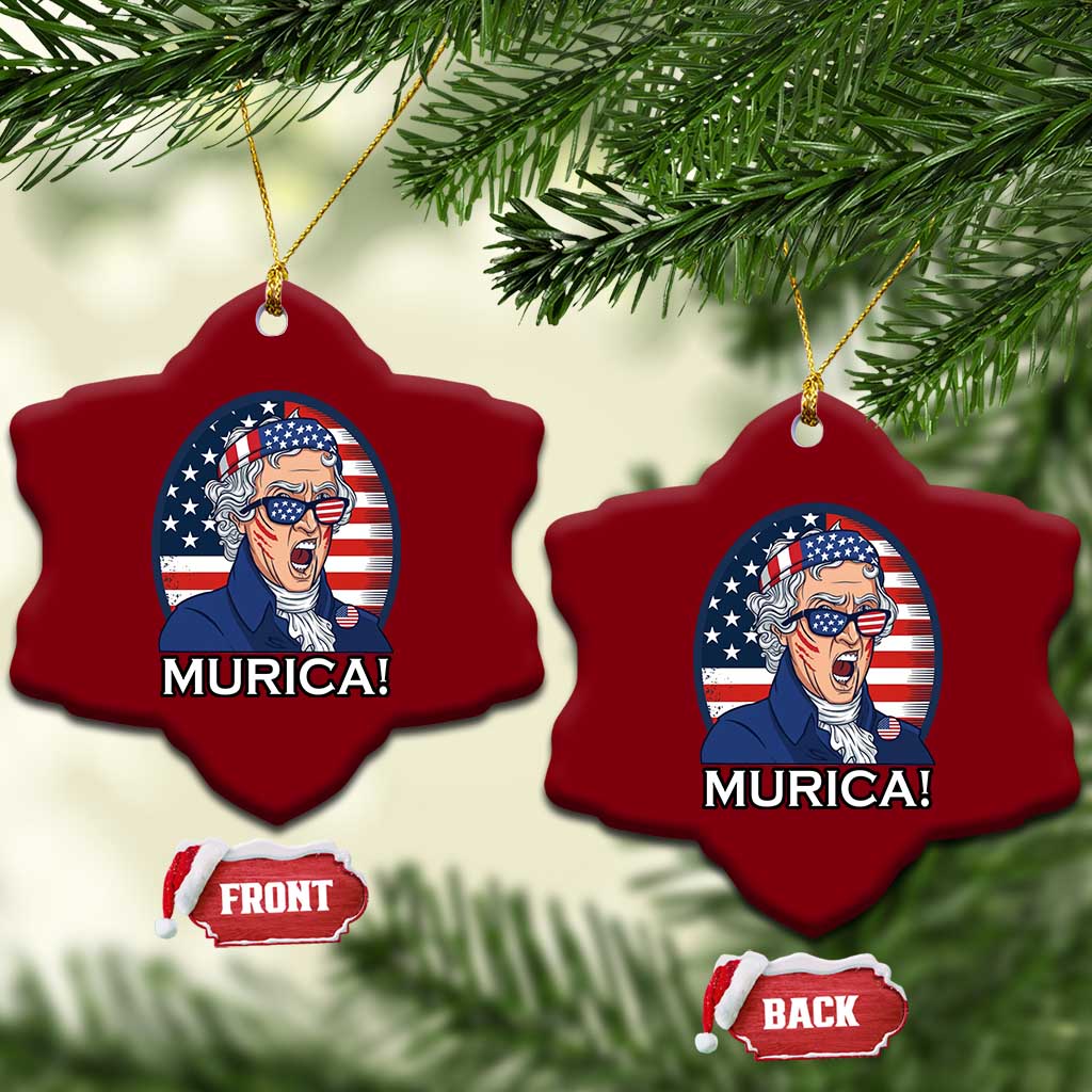 Funny Murica Thomas Jefferson Ceramic Ornament Founding Father Gift