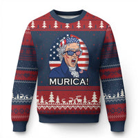 Funny Murica Thomas Jefferson Ugly Christmas Sweater Founding Father Gift