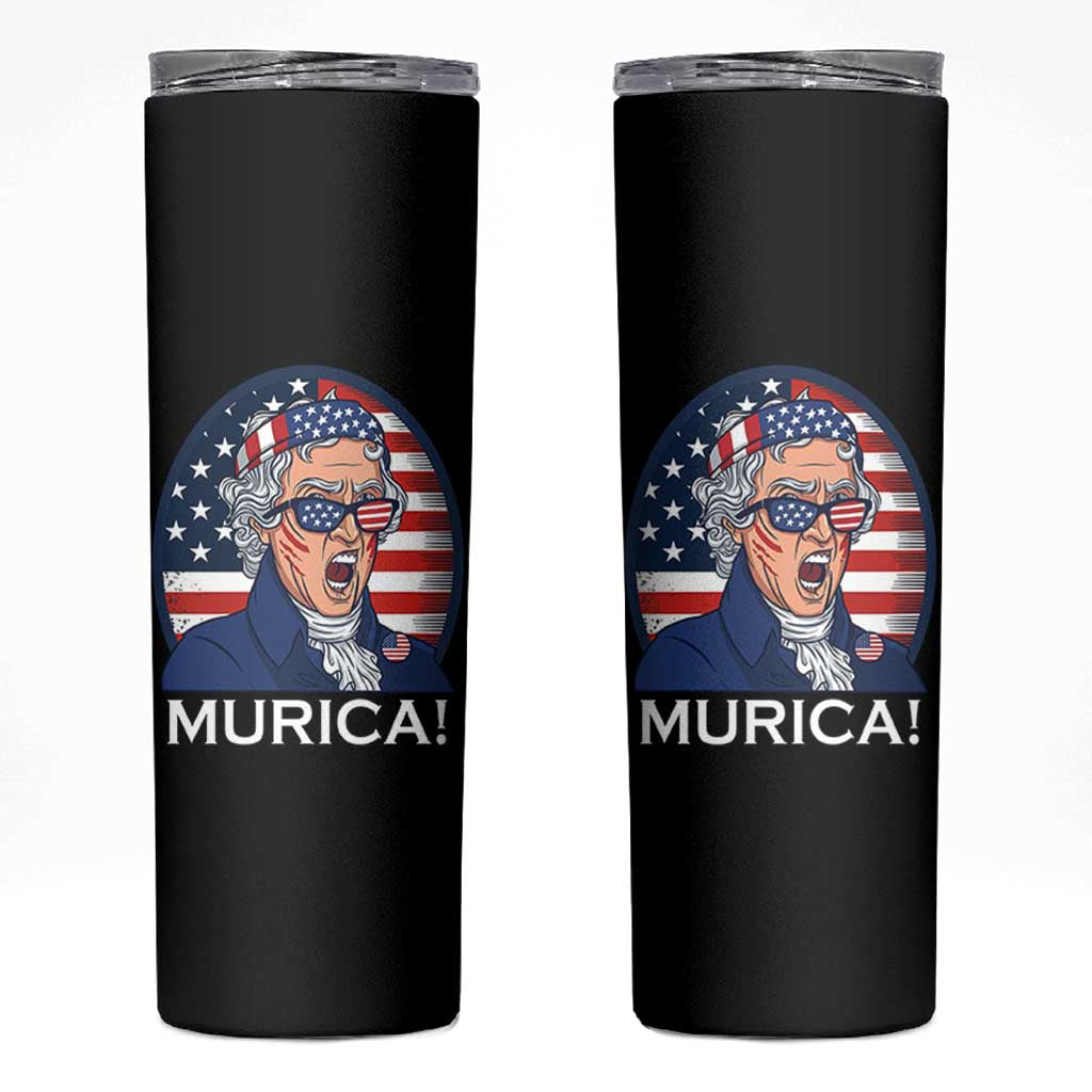 Funny Murica Thomas Jefferson Skinny Tumbler Founding Father Gift