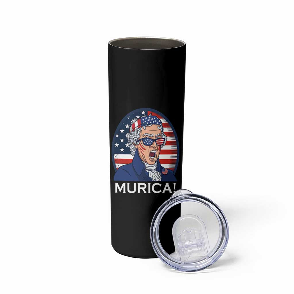 Funny Murica Thomas Jefferson Skinny Tumbler Founding Father Gift