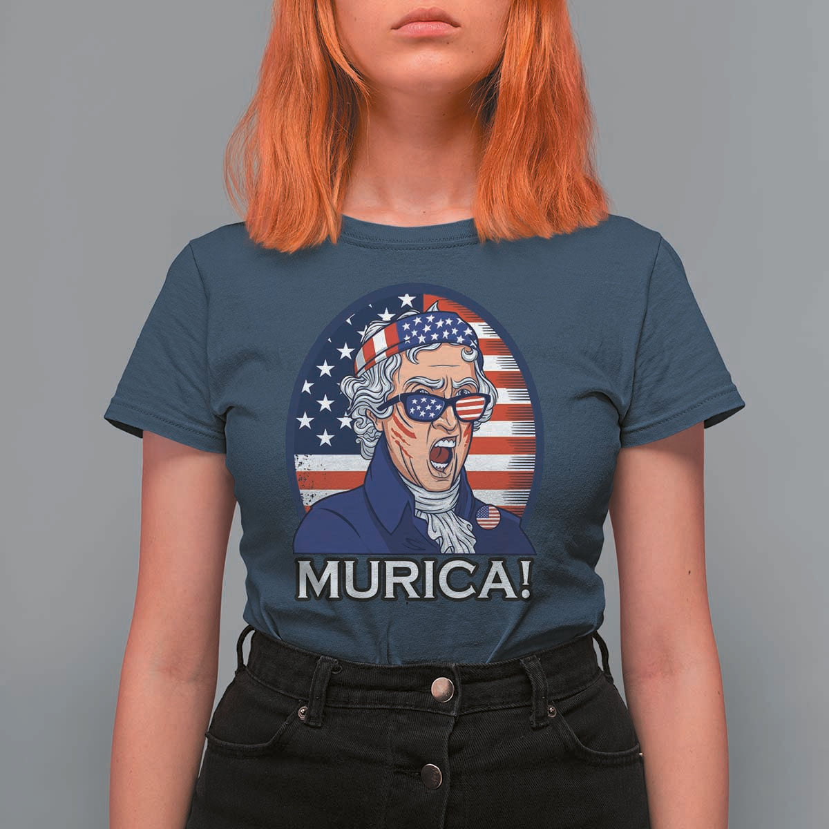Funny Murica Thomas Jefferson T Shirt For Women Founding Father Gift