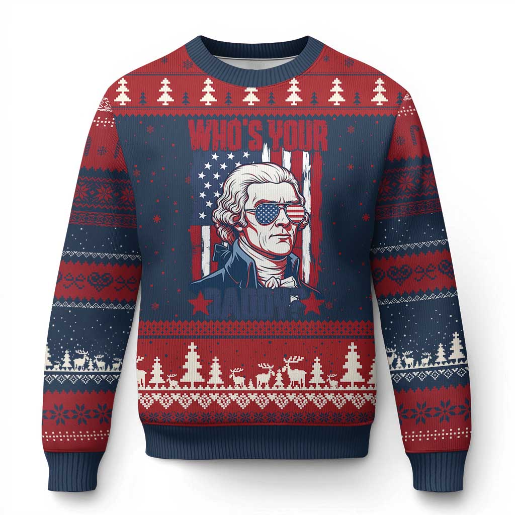 Funny Thomas Jefferson Ugly Christmas Sweater Who Is Your Daddy