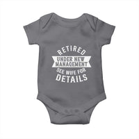 Funny Husband Retirement Baby Onesie Retired Under New Management