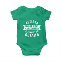 Funny Husband Retirement Baby Onesie Retired Under New Management