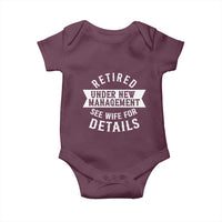 Funny Husband Retirement Baby Onesie Retired Under New Management