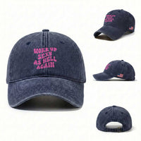 Funny Attitude Women Saying Washed Cotton Baseball Cap I Woke Up Sexy As Hell Again