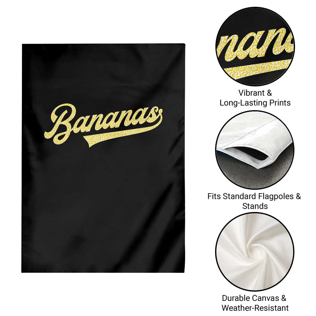 Funny Banana Pattern Typography Garden Flag Retro Throwback Fruit Lover
