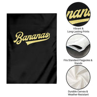 Funny Banana Pattern Typography Garden Flag Retro Throwback Fruit Lover