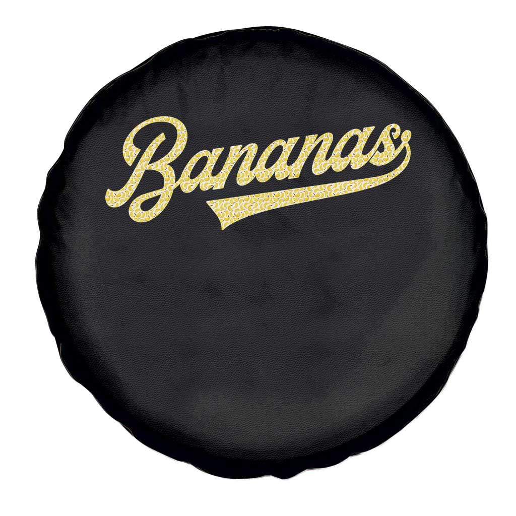 Funny Banana Pattern Typography Spare Tire Cover Retro Throwback Fruit Lover