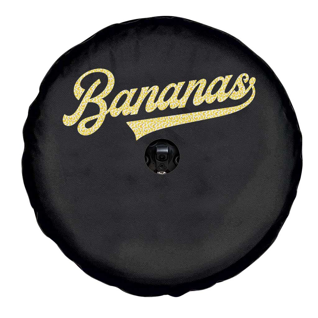 Funny Banana Pattern Typography Spare Tire Cover Retro Throwback Fruit Lover
