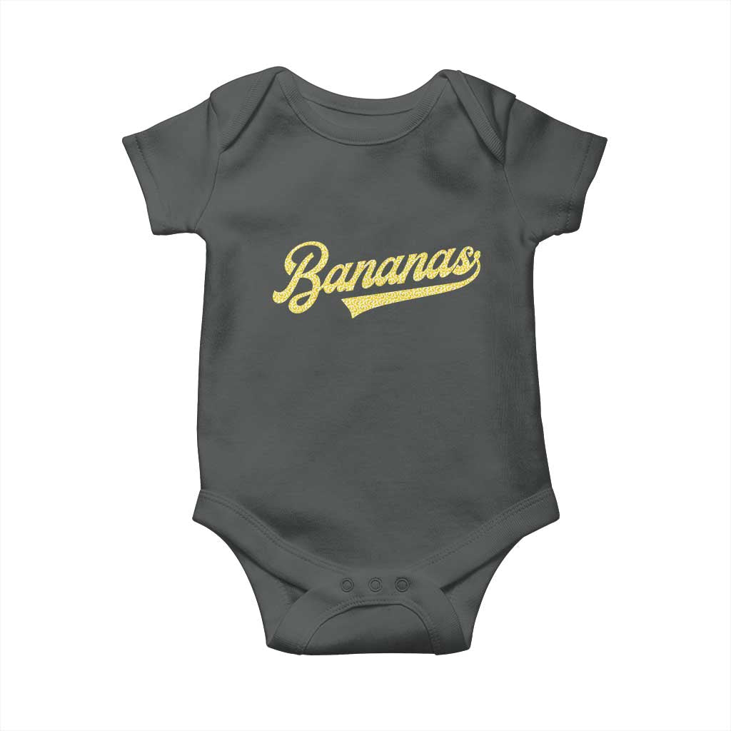 Funny Banana Pattern Typography Baby Onesie Retro Throwback Fruit Lover