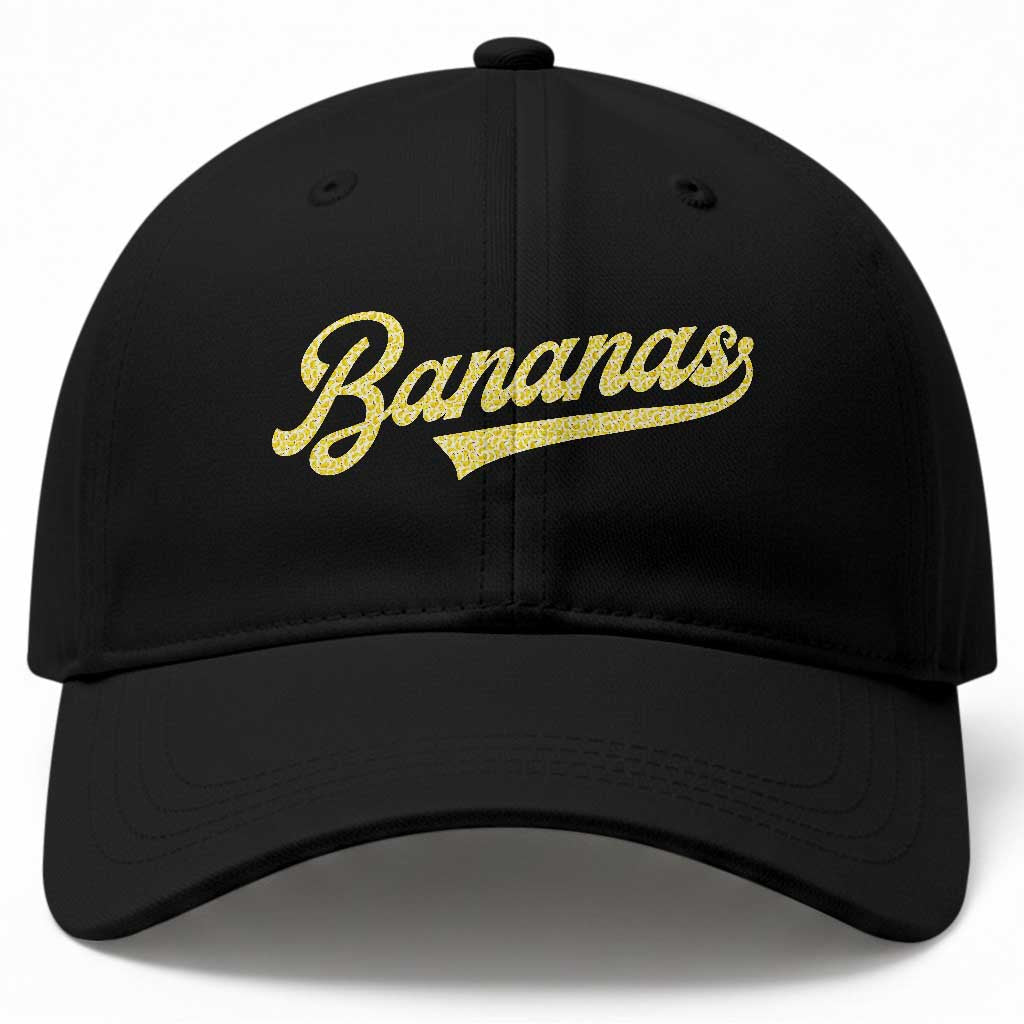Funny Banana Pattern Typography Baseball Cap Retro Throwback Fruit Lover