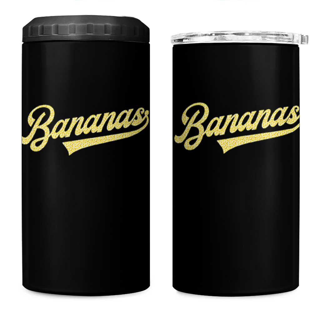 Funny Banana Pattern Typography 4 in 1 Can Cooler Tumbler Retro Throwback Fruit Lover