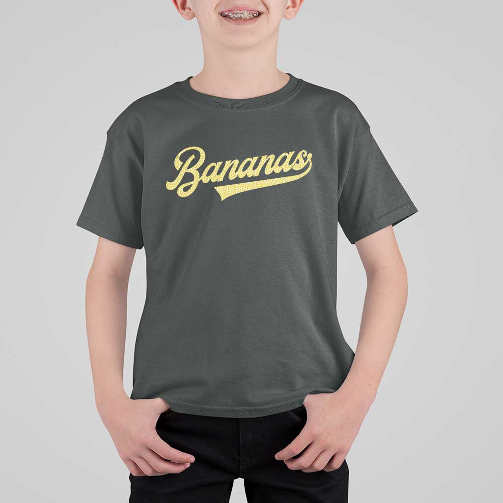 Funny Banana Pattern Typography T Shirt For Kid Retro Throwback Fruit Lover