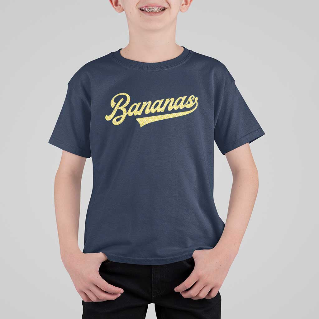 Funny Banana Pattern Typography T Shirt For Kid Retro Throwback Fruit Lover