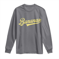 Funny Banana Pattern Typography Long Sleeve Shirt Retro Throwback Fruit Lover