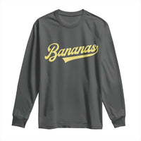 Funny Banana Pattern Typography Long Sleeve Shirt Retro Throwback Fruit Lover