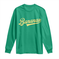 Funny Banana Pattern Typography Long Sleeve Shirt Retro Throwback Fruit Lover