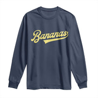 Funny Banana Pattern Typography Long Sleeve Shirt Retro Throwback Fruit Lover