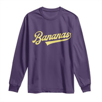 Funny Banana Pattern Typography Long Sleeve Shirt Retro Throwback Fruit Lover