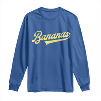 Funny Banana Pattern Typography Long Sleeve Shirt Retro Throwback Fruit Lover