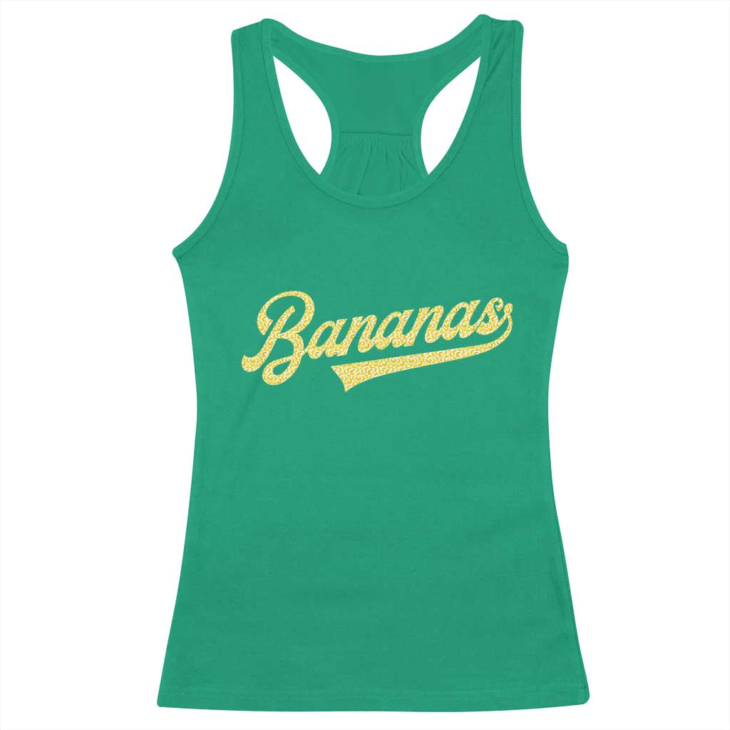 Funny Banana Pattern Typography Racerback Tank Top Retro Throwback Fruit Lover