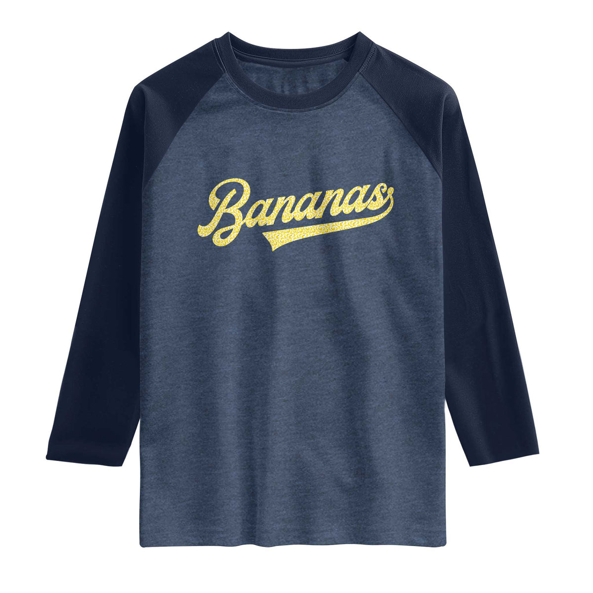 Funny Banana Pattern Typography Raglan Shirt Retro Throwback Fruit Lover