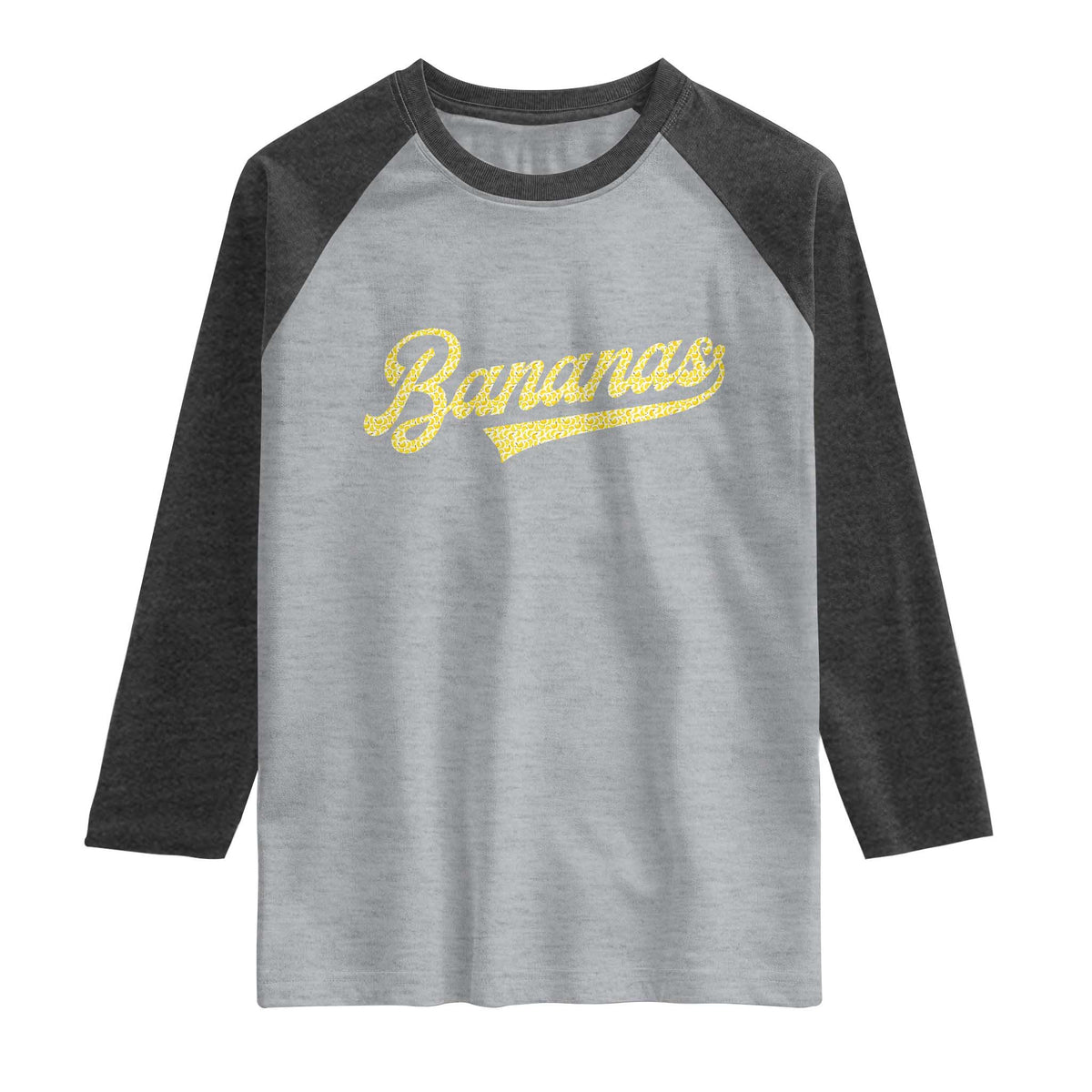 Funny Banana Pattern Typography Raglan Shirt Retro Throwback Fruit Lover