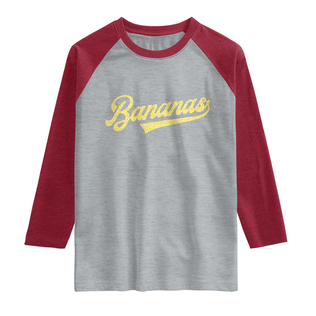 Funny Banana Pattern Typography Raglan Shirt Retro Throwback Fruit Lover