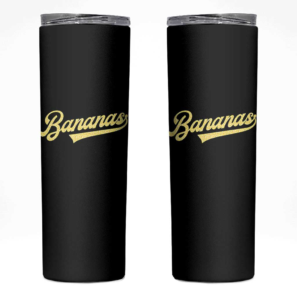 Funny Banana Pattern Typography Skinny Tumbler Retro Throwback Fruit Lover