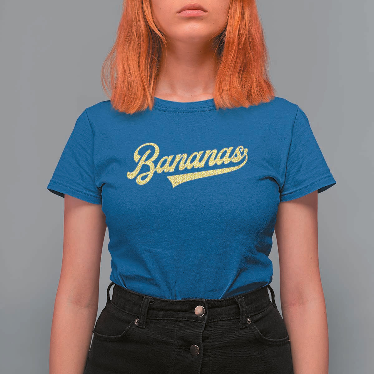 Funny Banana Pattern Typography T Shirt For Women Retro Throwback Fruit Lover