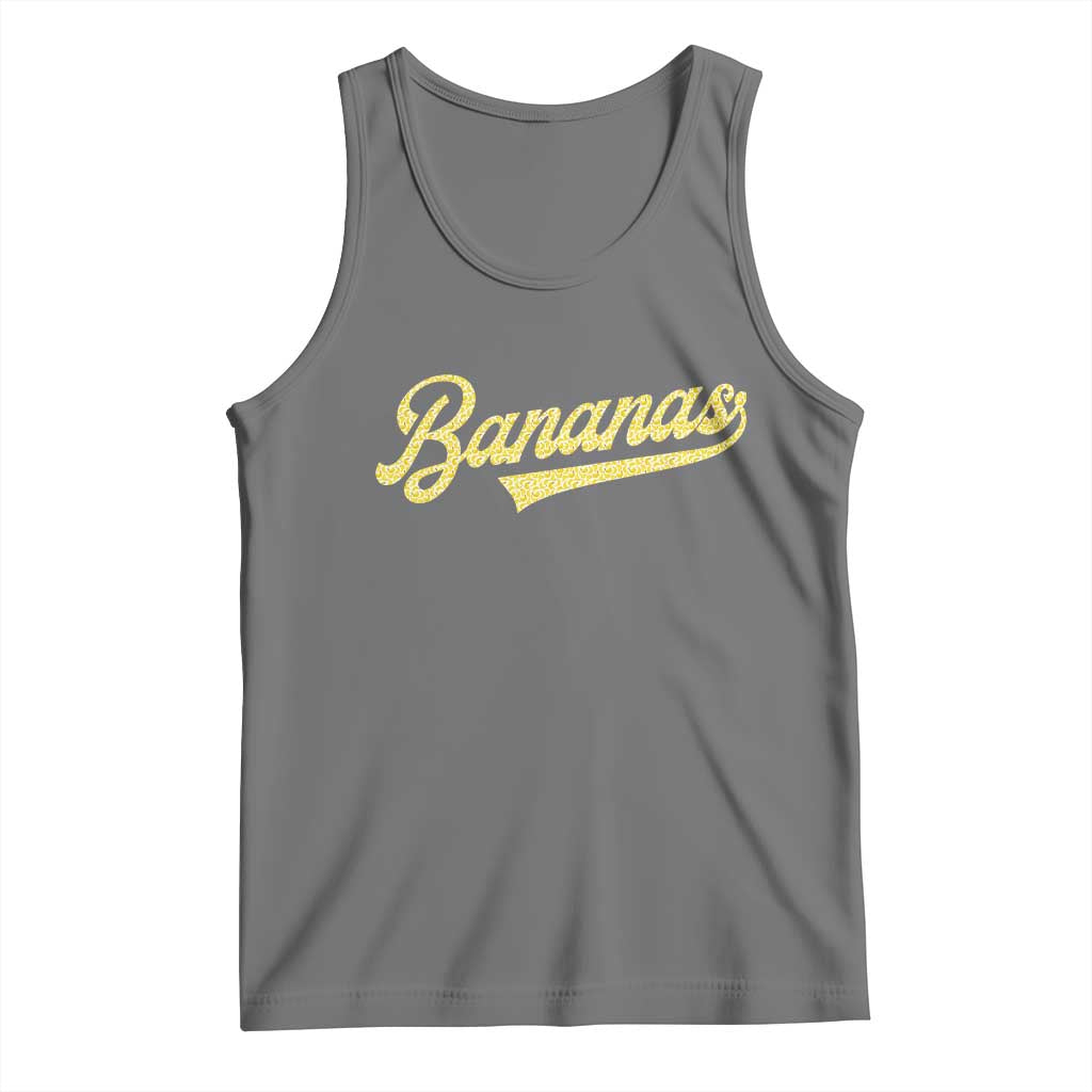 Funny Banana Pattern Typography Tank Top Retro Throwback Fruit Lover