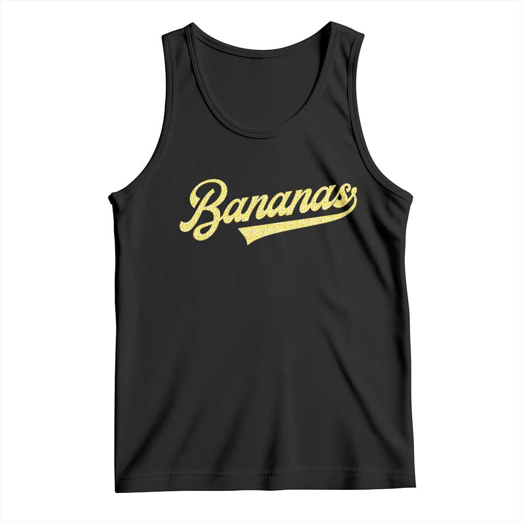 Funny Banana Pattern Typography Tank Top Retro Throwback Fruit Lover