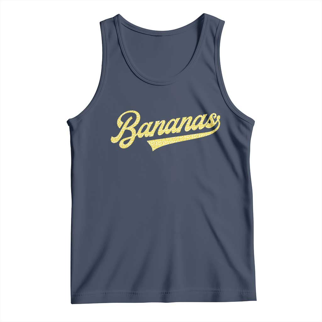 Funny Banana Pattern Typography Tank Top Retro Throwback Fruit Lover