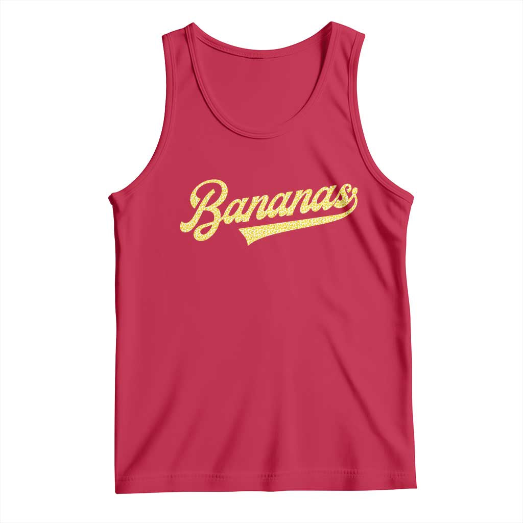 Funny Banana Pattern Typography Tank Top Retro Throwback Fruit Lover