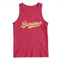 Funny Banana Pattern Typography Tank Top Retro Throwback Fruit Lover