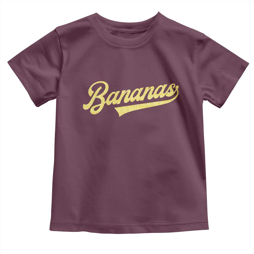 Funny Banana Pattern Typography Toddler T Shirt Retro Throwback Fruit Lover