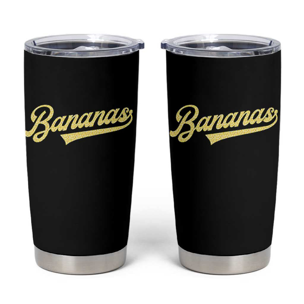 Funny Banana Pattern Typography Tumbler Cup Retro Throwback Fruit Lover