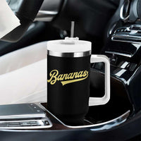 Funny Banana Pattern Typography Tumbler With Handle Retro Throwback Fruit Lover