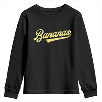 Funny Banana Pattern Typography Youth Sweatshirt Retro Throwback Fruit Lover