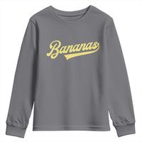 Funny Banana Pattern Typography Youth Sweatshirt Retro Throwback Fruit Lover